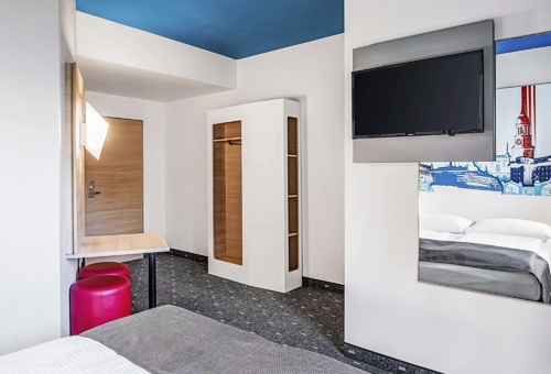 Doppelzimmer des B&B Hotel Hamburg City Ost