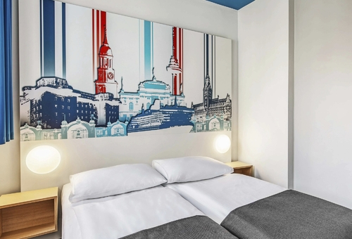 Doppelzimmer des B&B Hotel Hamburg City Ost