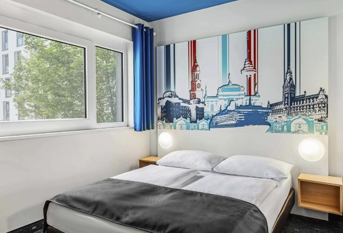 Doppelzimmer des B&B Hotel Hamburg City Ost