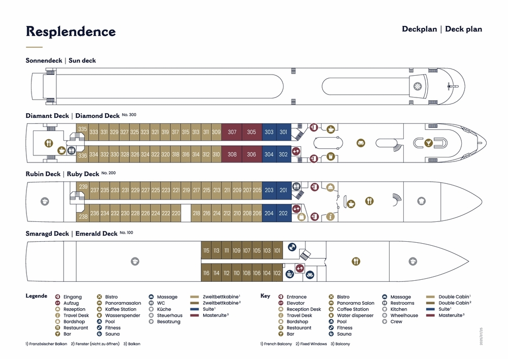 Deckplan MS Riviera Resplendence