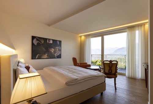 Aussicht des Exklusiv Doppelzimmer im Schloss Hotel Korb, Südtirol, Italien