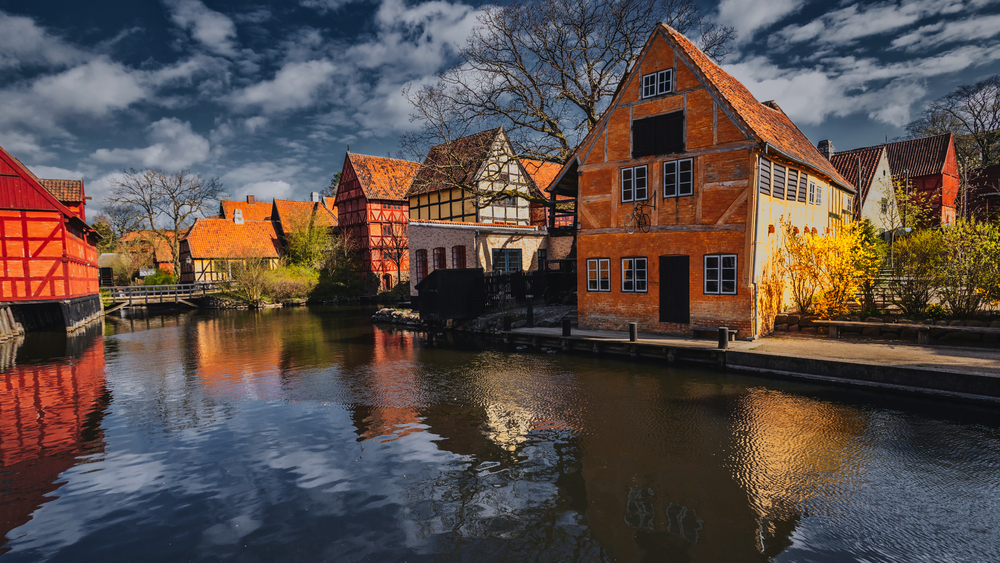alte Häuser in Aarhus, Dänemark
